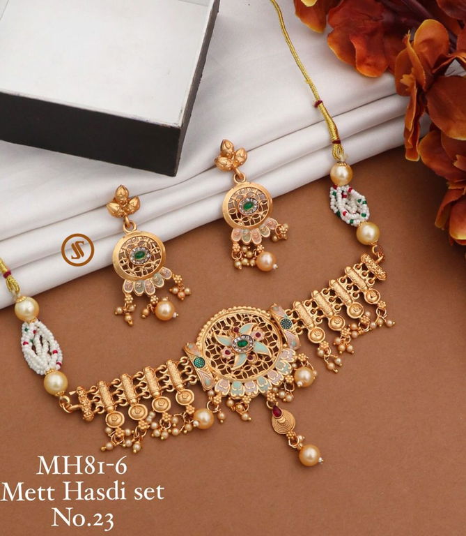 08 Mh Brass High Gold Matte Hasadi Set Wholesale Price In Surat